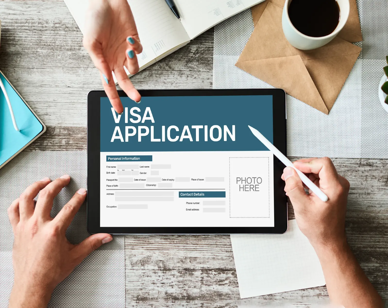 visa application paper