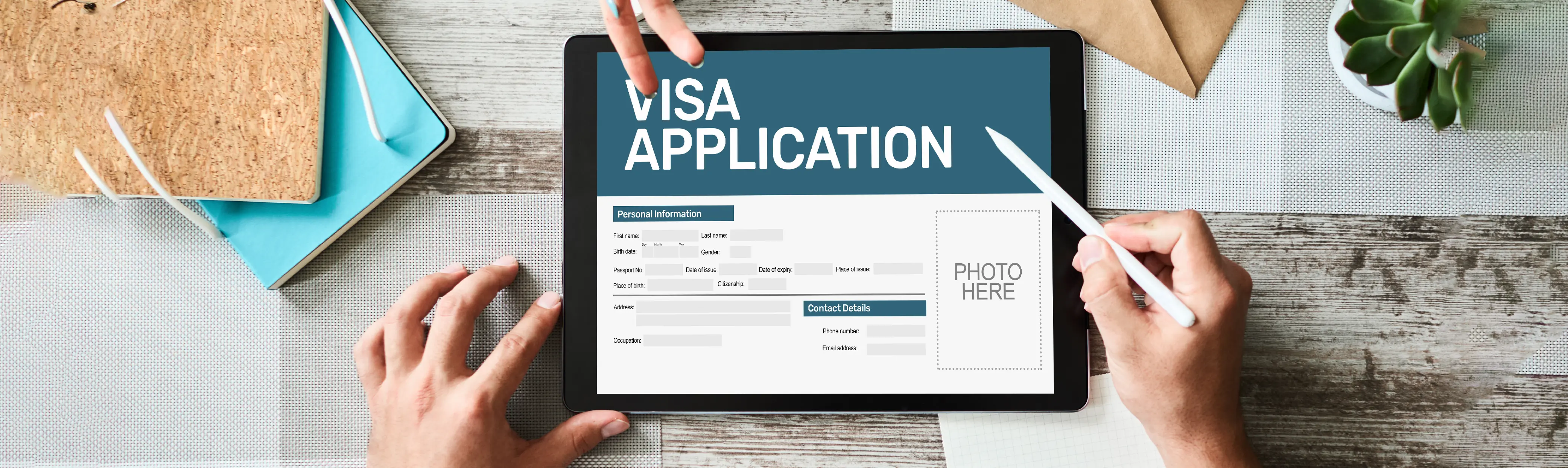 visa application paper